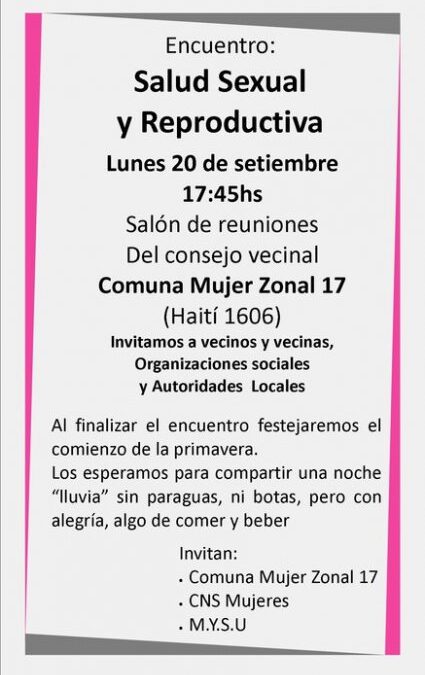 Encuentro: Salud Sexual y Reproductiva